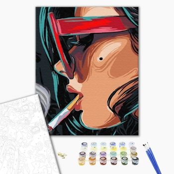 Картина по номерам Люди на картинах - Дівчина з сигаретою