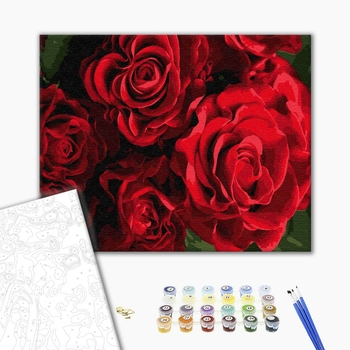Картина по номерам Квіти - Бутоны красных роз