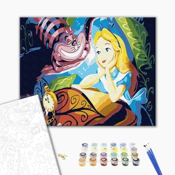 Картина по номерам Мультфільми, комікси, аніме - Аліса і Чеширський Кіт