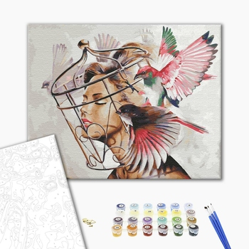 Картина по номерам Люди на картинах - Золотая клетка