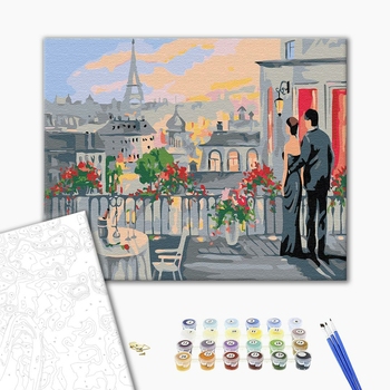 Картина по номерам Люди на картинах - Закохані на терасі