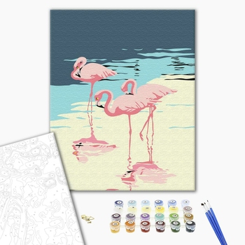 Картина по номерам Для початківців - Фламінго на березі
