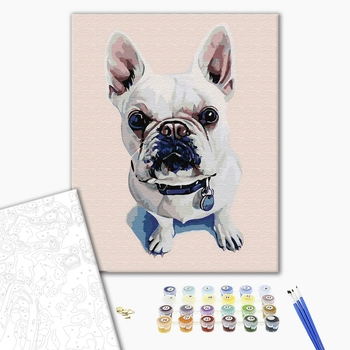 Картина по номерам Тварини, птахи та риби - Милий бульдог