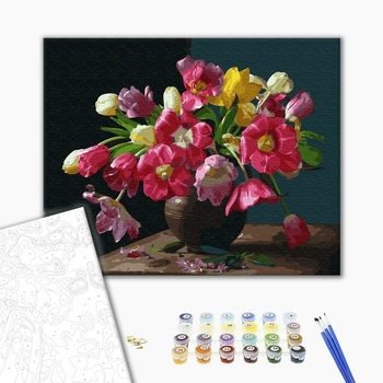 Картина по номерам Квіти - Красочные цветы