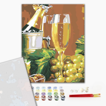 Картина по номерам Преміум картини - Виноград з ігристим