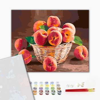 Картина по номерам Преміум картини - Персики в корзине