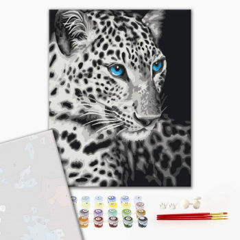 Картина по номерам Преміум картини - Голубоглазый тигр