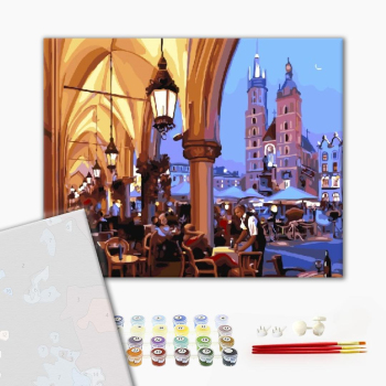 Картина по номерам Преміум картини - Вечернее кафе Кракова