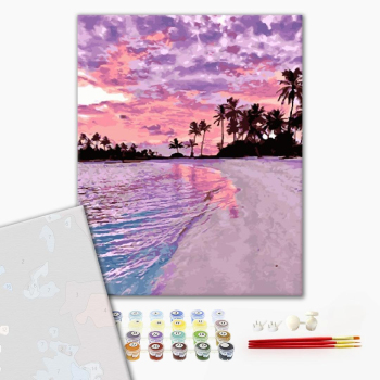 Картина по номерам Преміум картини - Закат на берегу