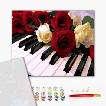Картина по номерам Преміум картини - Розы на рояле