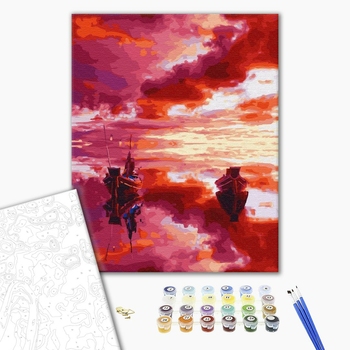 Картина по номерам Природа - Червоний захід сонця