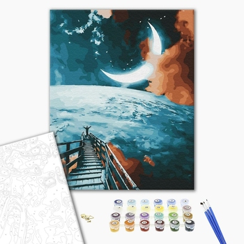 Картина по номерам Космос - Шлях до місяця