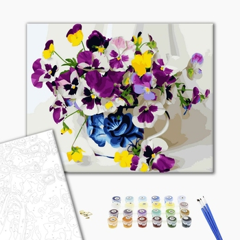 Картина по номерам Квіти - Фіалки