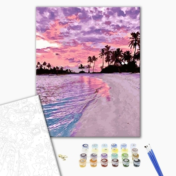 Картина по номерам Природа - Рожевий захід