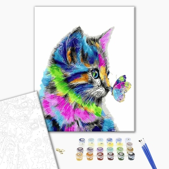 Картина по номерам Тварини, птахи та риби - Котик в краске