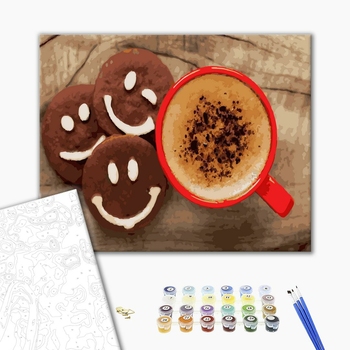 Картина по номерам Натюрморти - Кава з печивом