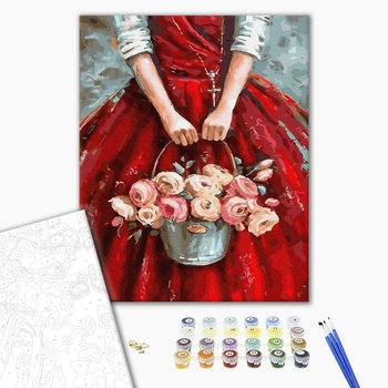 Картина по номерам Квіти - Цветы в корзине