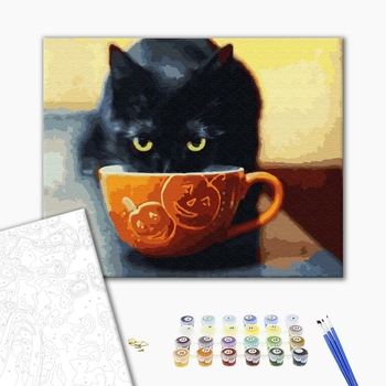 Картина по номерам Тварини, птахи та риби - Счастливий котик