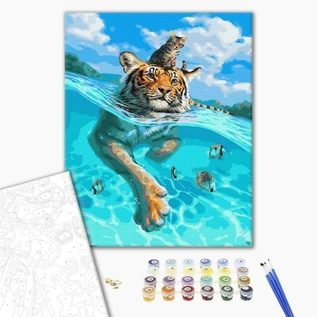 Картина по номерам Тварини, птахи та риби - У плавання!