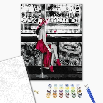 Картина по номерам Люди на картинах - Дівчина з червоним вином