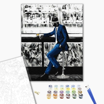 Картина по номерам Люди на картинах - Мужчина у бара