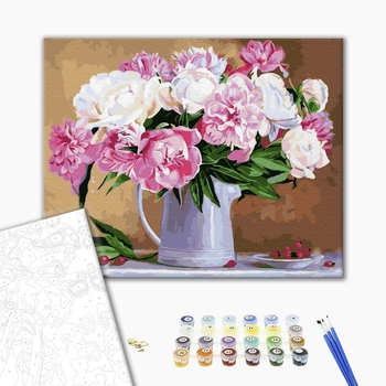 Картина по номерам Квіти - Натюрморт з піонами