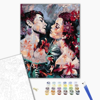 Картина по номерам Люди на картинах - Пара в цветах