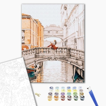 Картина по номерам Города - Дівчина на мосту Венеції