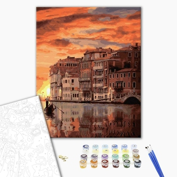Картина по номерам Города - Захід сонця у Венеції