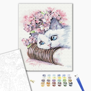 Картина по номерам Тварини, птахи та риби - Ніжний котик