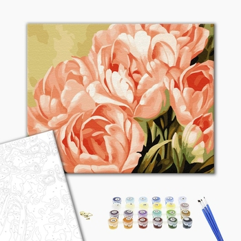 Картина по номерам Квіти - Рожеві троянди