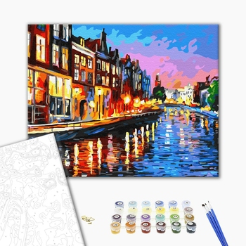 Картина по номерам Города - Амстердам вночі