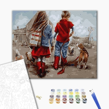 Картина по номерам Люди на картинах - Детство в деревне