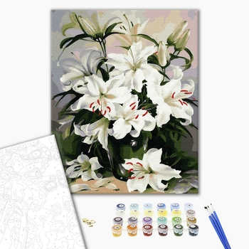 Картина по номерам Квіти - Ніжні лілії