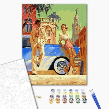 Картина по номерам Люди на картинах - Вінтажна пара