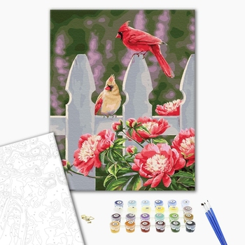 Картина по номерам Тварини, птахи та риби - Розовые птички