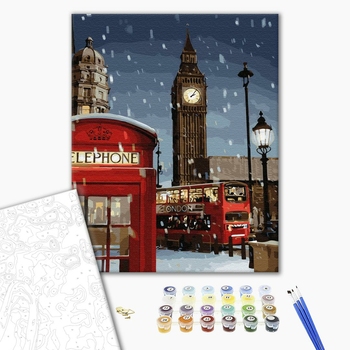 Картина по номерам Затишок, зима, Новий рік, Різдво - Зима в Лондоні