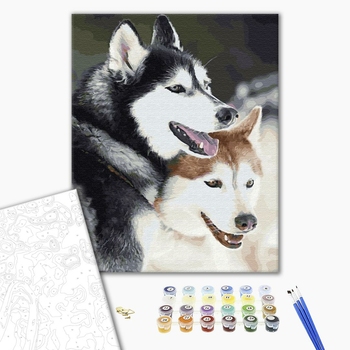 Картина по номерам Тварини, птахи та риби - Хаскі