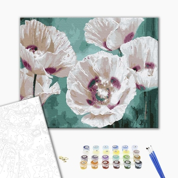 Картина по номерам Квіти - Білі маки