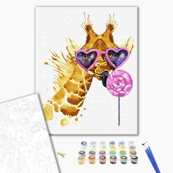 Картина по номерам Поп Арт - Жираф ласун