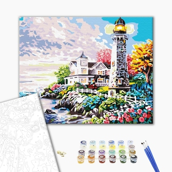 Картина по номерам Природа - Дом у маяка