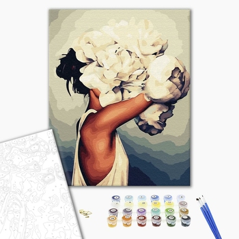 Картина по номерам Авторські колекції - Жінка в півоніях