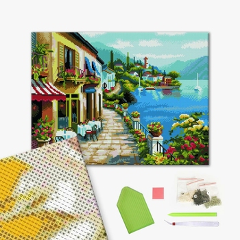 Алмазна мозаїка 40х50 - Набережная у гор
