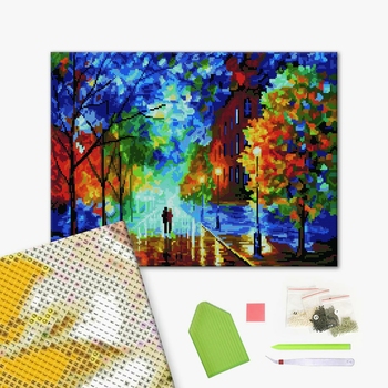 Алмазна мозаїка 40х50 - Улица после дождя