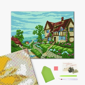 Алмазна мозаїка 40х50 - Домик в деревне