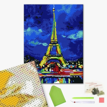 Алмазна мозаїка 40х50 - Эйфелева башня маслом