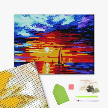 Алмазна мозаїка 40х50 - Парус на закате