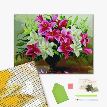 Алмазна мозаїка 40х50 - Букет из лилий