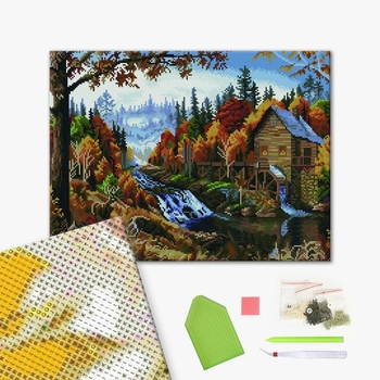Алмазна мозаїка 40х50 - Осень в деревне
