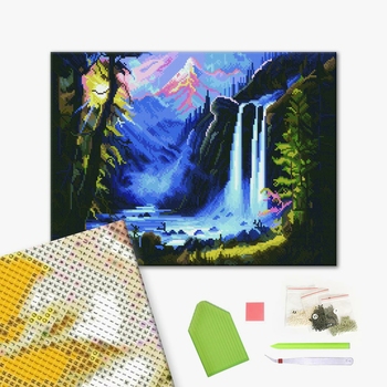 Алмазна мозаїка 40х50 - Водопад в горах